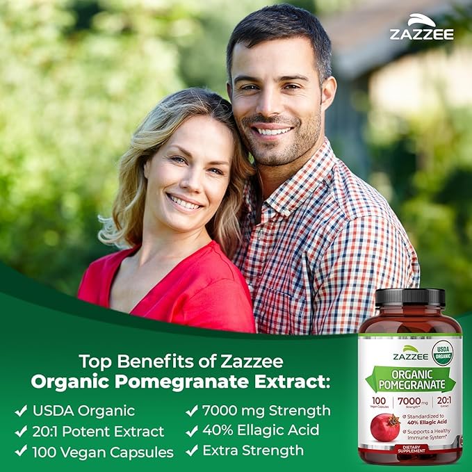 Zazzee Ultimate Anti Aging Antioxidant Bundle | USDA Organic Pomegranate with Polyphenol Rich Blueberry and Super Concentrated Grape Seed Extract Capsules | Non-GMO Vegan & ISO Lab Tested