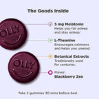 OLLY Extra Strength Sleep Gummy, Occasional Sleep Support, 5 mg Melatonin, L-Theanine, Chamomile, Lemon Balm Extracts, Sleep Aid, Blackberry Flavor - 70 Count (Packaging May Vary)