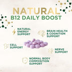 Vitamin B12 - 1000 mcg Per Serving Maximum Strength Methylcobalamin B-12 Chewable Tablet - Energy, Nervous System & Brain Support - Fast Dissolve, Gluten-Free, Non-GMO for Women & Men - 120 Tablets