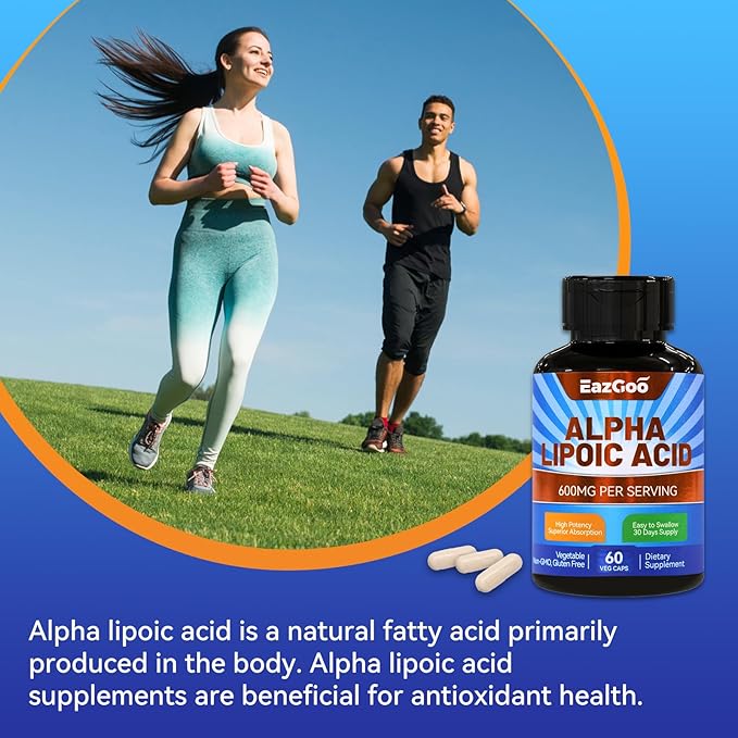2 Pack Alpha Lipoic Acid Supplement, Alpha Lipoic Acid 600mg Per Serving, Vegan, Gluten Free, Non-GMO ALA Supplement, 120 Vegetable Capsules