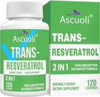 Sublingual Trans-Resveratrol Purity 99%, 3-in-1 Advanced Formula Resveratrol Supplement for Boost NAD+, Immune & Energy Support, Anti-Aging, Skin & Overall Health, 120 Lozenge (120-Day Supply)