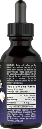 Carlyle Kids Melatonin Liquid | 1 fl oz | Two Pack | Fruit Flavor | Drug Free Childrens Supplement