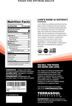 Terrasoul Superfoods Organic Lion's Mane Mushroom Powder (4:1 Extract), 11 Ounces
