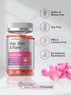 Horbäach Hair Skin and Nails Gummies | 100 Count | with Biotin | Fruit Flavored Vitamins | Non-GMO, Gluten Free Supplement