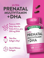 Nature's Truth Prenatal Vitamin for Women | 120 Softgels | Non-GMO & Gluten Free Multivitamin Supplement with DHA and Folic Acid
