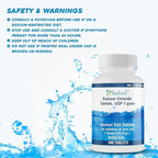 Safrel Sodium Chloride Tablets 1 gm, USP | Normal Salt Tablets | (15.4gr.) | Electrolytes Replenisher Hydration Drink (300 Count (Pack of 1))