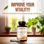 Coenzyme Q10 200mg CoQ10 Supplement - Once Daily Coq 10 200mg Powder Capsules for Healthy Heart Antioxidant and Energy Support - Non-GMO Quick Absorption Ubiquinone Q10 Coenzyme (100 Servings)