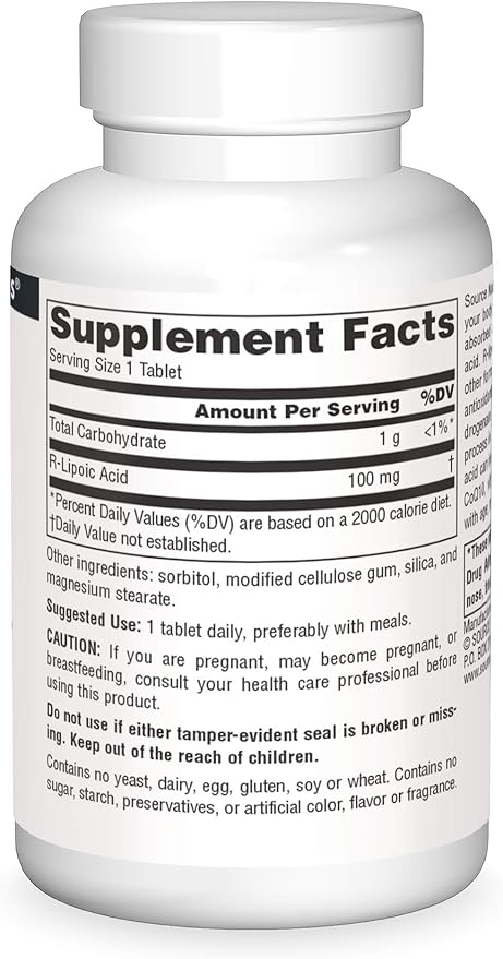 Source Naturals R-Lipoic Acid, 100mg - 60 Tablets