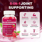 Glucosamine Chondroitin Gummies with MSM & Elderberry Extra Strength 3000MG - Joint Support, Antioxidant Immune Support Supplement for Adults, Men & Women - 90 Raspberry Gummies