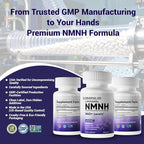 Pure NMNH Supplement Capsules: More Effective Than Nicotinamide Riboside | Boost Cellular Vitality, Anti-Aging & Energy | Vegan, Non-GMO | 120 Capsules (60 Servings)