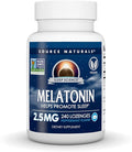 Source Naturals Melatonin, Helps Promote Sleep* - 2.5 mg - 240 Vegan Peppermint Flavored Lozenges