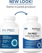 Fairhaven Health FH Pro for Men | Clinically Studied Premium Prenatal Fertility Supplements for Men | Male Fertility Supplements | Count and Motility Support Pre-Conception for Him | 180 Capsules