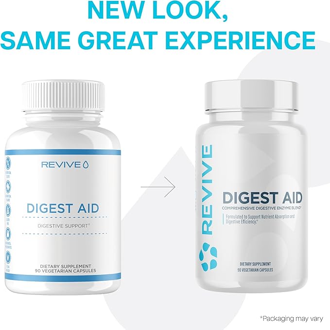 Revive MD Digest Aid, Digestive Support Supplement for Men & Women - Comprehensive Digestive Enzyme Blend with Probiotics & Prebiotics for Gut Health & Healthy Digestion (90 Capsules, 90 Servings)