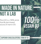 Organic Vitamin D3 5,000 IU - 100% Whole Food & Plant-Based Cholecalciferol Form, 100% Vegan Vitamin D - Enhanced with Prebiotic & Superfood Complex – Organic, Vegan, GMO & Gluten Free (60 Capsules)