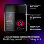 MitoQ +Heart Premium CoQ10 Antioxidant - Contains Mitoquinol Mesylate, Magnesium, L-Carnitine & Vitamin D3 - Supports Cardiovascular and Circulatory Health, & Cell Vitality (180 Capsules)