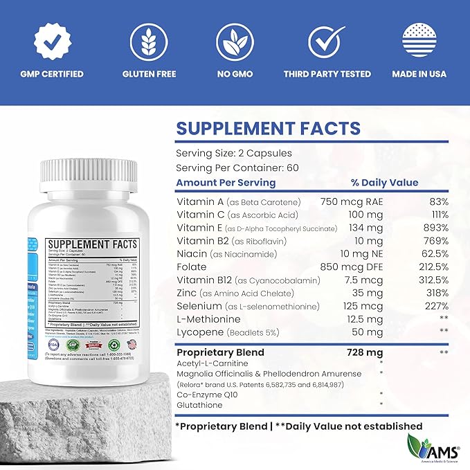 America Medic & Science MFS Plus Fertility Supplements for Men (120 Capsules) Sperm Count Booster, Supports Motility | Natural Preconception Vitamins, Reproductive Aid, with Zinc, CoQ10