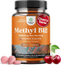 Chewable B12 Vitamin 1000mcg - Vitamin B12 for Brain Function & Energy - Uplift Mood with Methylcobalamin - Bone & Eye Health - Supports Mental Clarity & Skin Care - Cherry Flavor - 60 Count