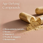 Designs for Beauty The Big Glow (60 Capsules) - for Healthy Hair, Skin and Nails - Supports Collagen Production and Healthy Aging -Includes Keratin, Biotin, Vitamin C and Botanicals