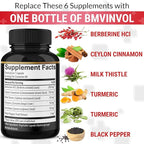 (2 Packs) Berberine Supplement Plus Ceylon Cinnamon, Turmeric - 120 Capsules - Supports Immune Function - Berberine HCl Supplement Pills - 4 Months Supply
