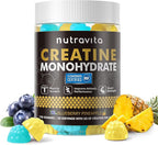 Nutravita NSF Certified Creatine Gummy - Creatine Monohydrate Gummies for Men & Women-5g of Creatine Monohydrate per Serving - Sugar Free,Vegan,Blueberry Pineapple Flavor, 120 Count