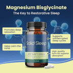 Deep Sleep Formula, Natural Sleep Aid Without Melatonin, Magnesium Bisglycinate, L. Theanine, Inositol, Sleep Pills for Adults, 60 Vegan Capsules