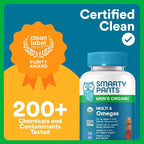 SmartyPants Multivitamin for Men, Organic Gummies: Methylfolate, Omega 3 (ALA), Vitamin D3, C, Vitamin B12, B6, A, K & Zinc for Immune Support, Biotin, Vegetarian, 120 Gummies (30 Day Supply)
