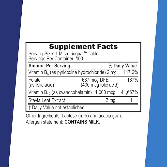 Superior Source No Shot Vitamin B-12 Cyanocobalamin 1000 mcg, B-6, Folic Acid 400 mcg - Support Brain & Heart Health - Aids Natural Energy Levels - 100 Sublingual Dissolving Tablets