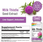 SOLARAY Milk Thistle Seed Extract 175mg Antioxidant Intended to Help Support a Normal, Healthy Liver Non-GMO & Vegan