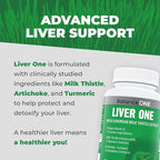 Balance ONE Liver Support Supplement with Milk Thistle, Dandelion Root Extract & Molybdenum – Liver Health & Detox Support – Vegan Capsules, 1 Month Supply – Liver One