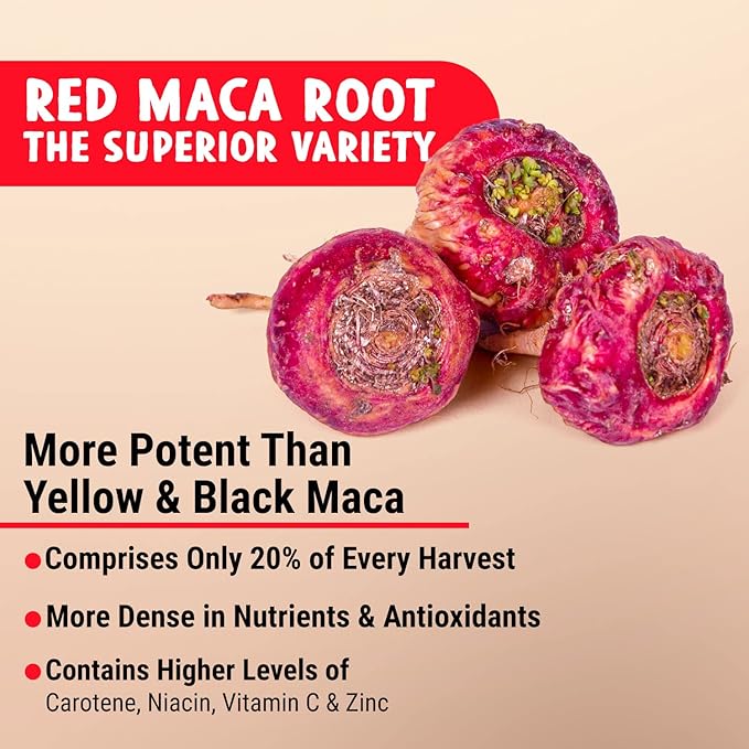 Maju Superfoods Organic Red Maca Root Capsules 120ct - Women Focused Curve Enhancement Nutrition Booster Pills, Gain for Thighs, Powder in Pill Supplement
