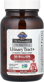 Garden of Life Dr. Formulated Probiotics Urinary Tract+ - 50 Billion CFU - Supports Digestive, Immune & Urinary Tract Health - 60 Vegetarian Capsules