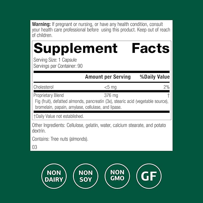 Standard Process Multizyme - Pancreatic Enzyme Supplement to Support the Breakdown of Proteins, Carbohydrates & Fats - Digestive Support - Gluten-Free, Non-Dairy & Non-Soy - 90 Capsules (90 Servings)
