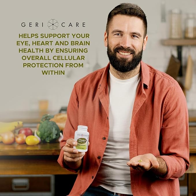 GeriCare High-Potency Vitamin E Softgels – 100 IU for Skin & Immune Support, 45mg | 100 Count | Organic Vitamin E for Women and Men, VitaminE Capsules (Pack of 2)