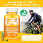 Magnesium Glycinate Gummies 1000mg, High Absorption Sugar Free Magnesium Potassium Supplement for Relaxation, Stress Relief, and Sleep Support for Adults & Kids - 180 Mango Pineapple Gummies