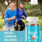AFXMATE Ashwagandha Gummies & Vitamin D Gummies for Men & Women 120 Count Aswangdha Supplement (Non-GMO, Sugar Free & Gluten Free)