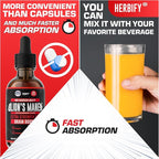 HERBIFY Lions Mane Supplement - Daily Mushroom Supplement for Memory, Focus & Clarity - Brain Booster - Lions Mane Tincture for Immune Support - 4 Fl oz Strawberry Flavor