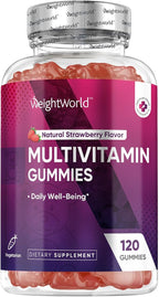 WeightWorld Adult Multivitamin Gummies for Women & Men of All Age - Halal-Suitable with Key Ingredients Like Vitamin A, C, D3, B6, B12 & Biotin - 50+ Mens & Womens Multivitamin Gummies - 120 Ct