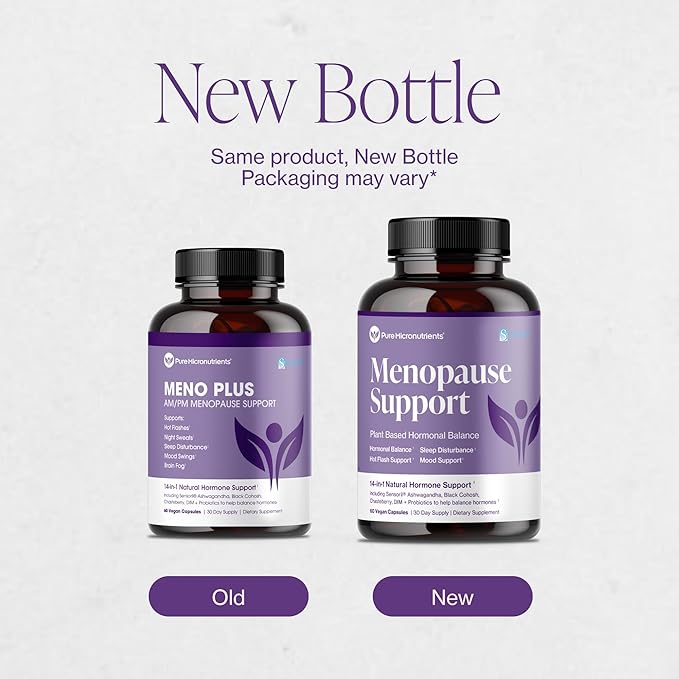 Menopause Supplements for Women - Natural Hormone Balance - Hot Flashes, Night Sweats, Sleep & Mood Support. with Sensoril® Ashwagandha, DIM, Chaste Berry & Black Cohosh Root - 60 Count