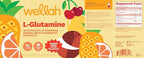 Wellah L-Glutamine Powder Tropical Punch (50 Servings) - 5g L-Glutamine Per Serving, Sweetened with Stevia
