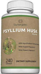 Premium Psyllium Husk Fiber Supplement 1450mg, 240 Capsules