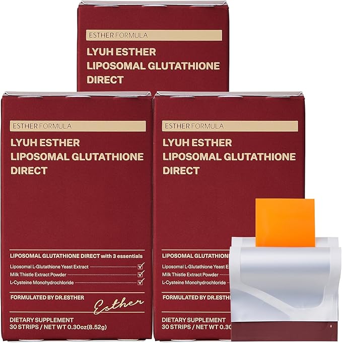 ESTHER FORMULA Liposomal Glutathione Strips (90 ct) - Glutathione Direct, Antioxidant Support & Skin Brightening | Fast-Absorbing Oral Beauty Film | Korean Supplement | Made in USA