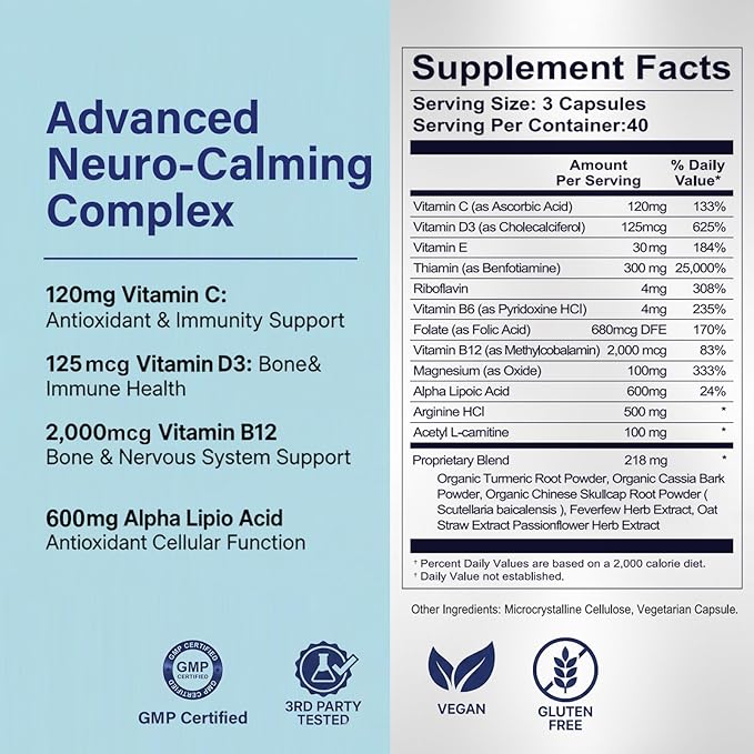Nerve Savior for Neuropathy Supplements, with 600 mg Alpha Lipoic Acid, Neuropathy Pain Relief for Feet, Hands and Joints, Overall Nerve Health Support, 120 Capsules,01