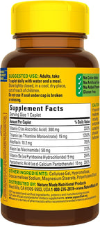 Nature Made B Complex Supplement, Vitamin B Complex with Vitamin C for Immune System Support, 100 Caplets, 100 Day Supply, (Pack of 2)
