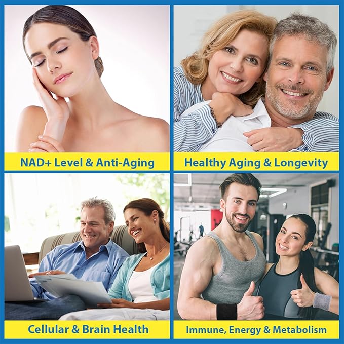 NMNH (NMN Supplement Alternative) NAD Supplements for Anti Aging, Energy, Immune, Focus (Dihydronicotinamide Mononucleotide) 500mg, to Boost NAD+ Levels As We Age, Pure Organic - 60 Capsules