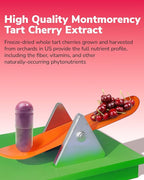 Tart Cherry Capsules, 500 mg Tart Cherry Extract Per Capsule, Montmorency Tart Cherries, Uric Acid Balance, Immune Support, Non-GMO, 120 Vegan Capsules