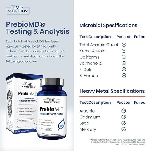 1MD Nutrition PreBioMD - Prebiotic with PreforPro® | Support Healthy Digestion and Beneficial Bacteria