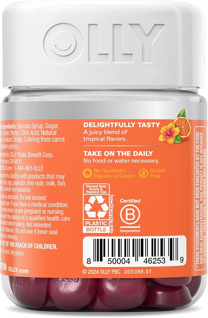 OLLY Heavenly Hair Gummy, Supports Healthy Hair, Keratin, Biotin, AMLA, Chewable Supplement, 30 Day Supply - 60 Count (Pack of 12)