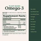 Nature's Bounty Omega 3, Plant-Based Omega 3 Fatty Acid Supplement, 520mg, Supports Whole Body Health Including Heart, Skin, Joint, 30 Vegetarian Softgels, Fish Oil Alternative