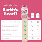 Earth's Pearl Vaginal Probiotics for Women - 15 x More Effective with BIO-Tract®, 3 Billion CFU, Probiotic & Prebiotic Blend, Promotes Healthy Vaginal Odor & pH Balance for Women - Only 1 Tablet/Day