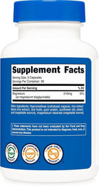 Nutricost Magnesium Glycinate Capsules (90 Capsules, 210 mg Per Serving) - Magnesium Glycinate Supplement for Gentle Absorption